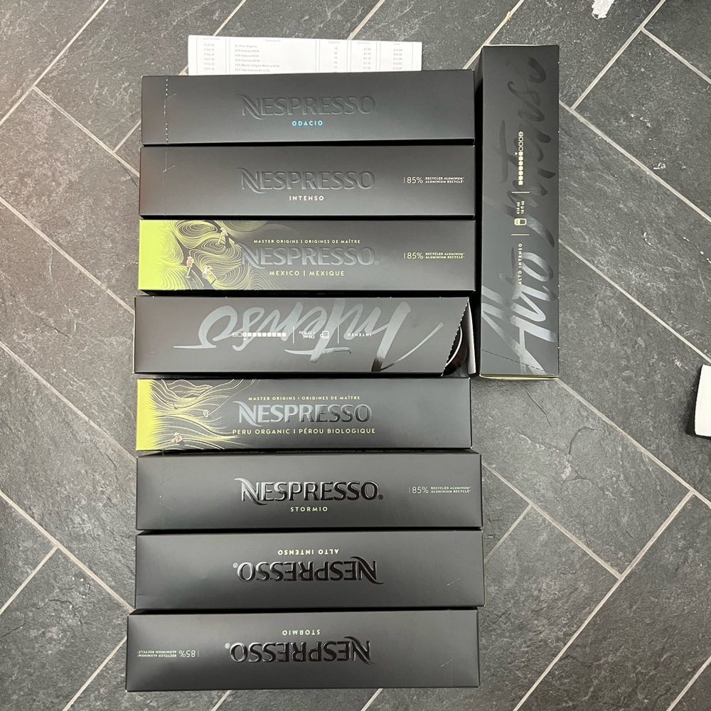 Nespresso Pod 9 packages all new-one box was opened to see size